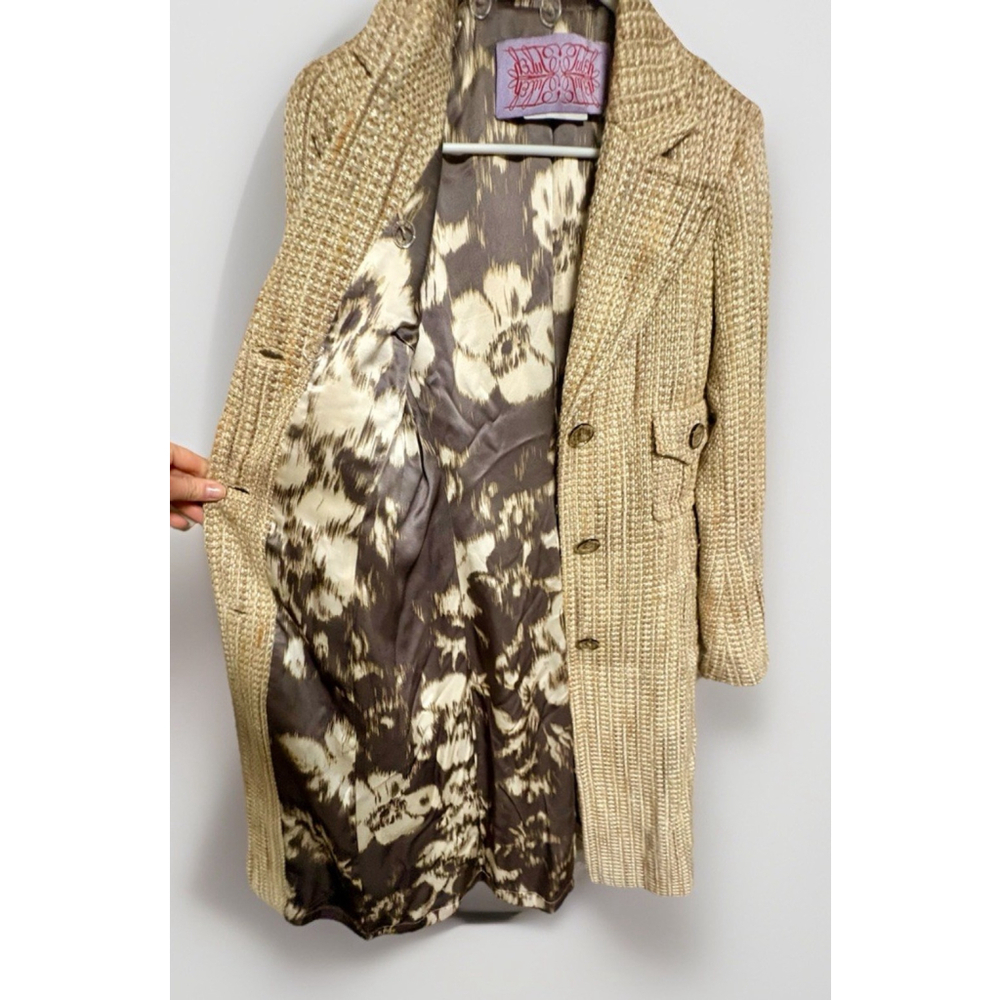 Tuleh Metallic Tweed Long Coat Wool Blend, Runway Vintage Rarity. Retail 1500+ - Picture 6 of 9